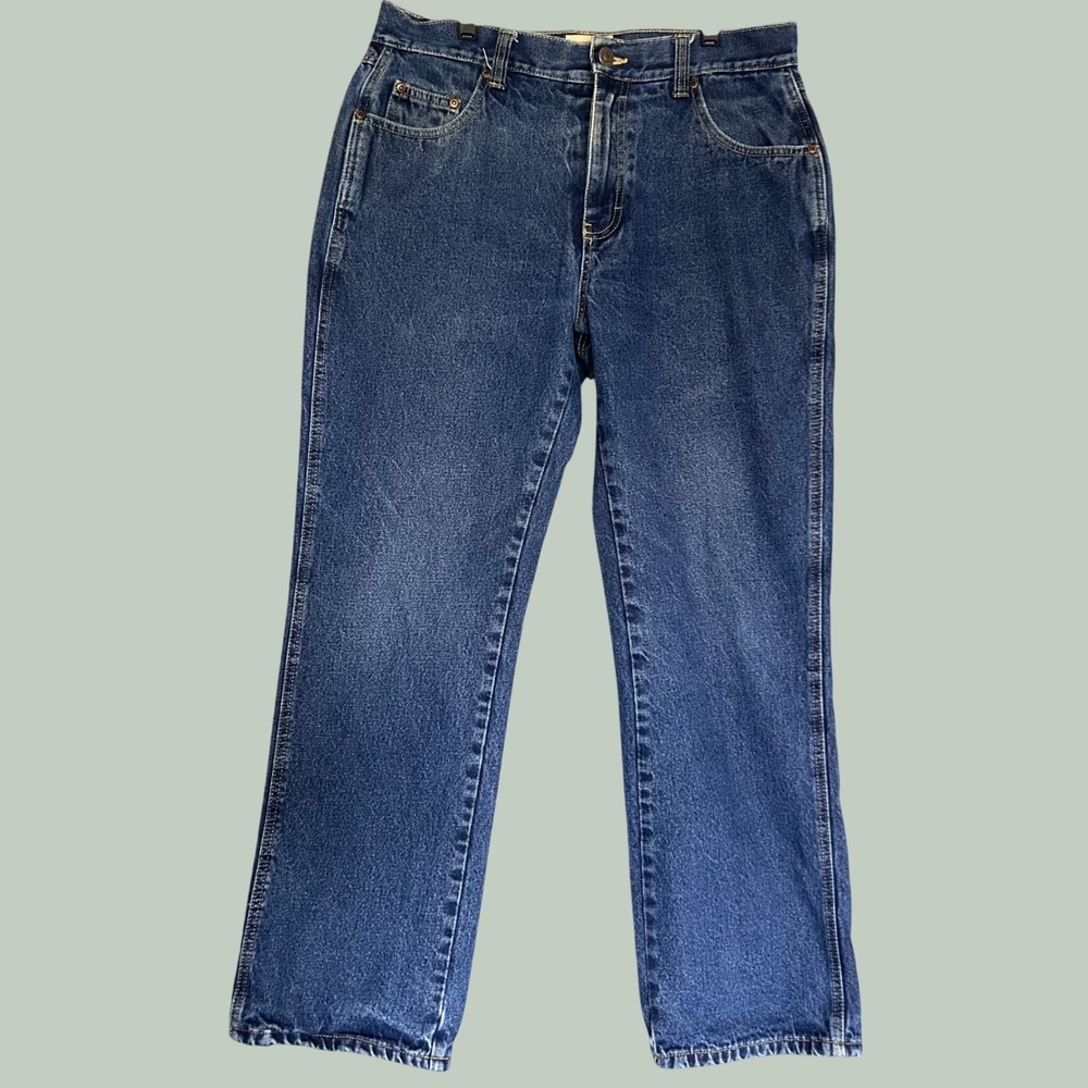RedHead Brand Co Mens Flannel Lined Jeans Blue Denim Plaid Lining 34x32 Warm